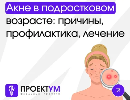 Индивидуальный проект «Акне в подростковом возрасте: причины, способы профилактики и лечения» — обложка готовой работы